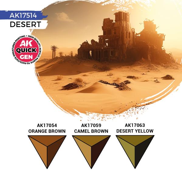 AK-Interactive: Quick Gen Acrylic Contrast -Desert (Quick Gen Set)