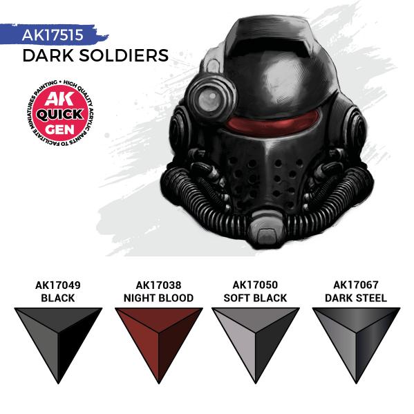 AK-Interactive: Quick Gen Acrylic Contrast -Dark Soldiers (Quick Gen Set)