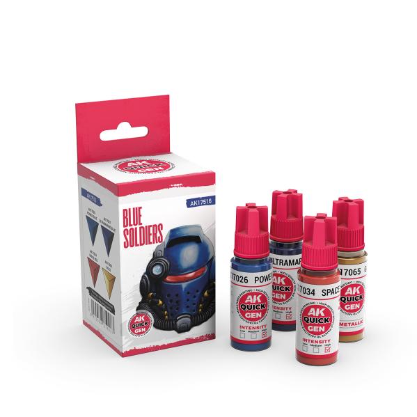 AK-Interactive: Quick Gen Acrylic Contrast -Blue Soldiers (Quick Gen Set)