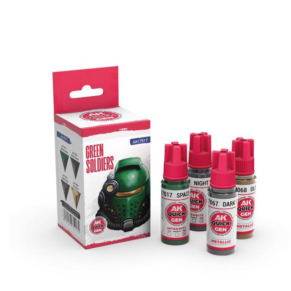 AK-Interactive: Quick Gen Acrylic Contrast -Green Soldiers (Quick Gen Set)