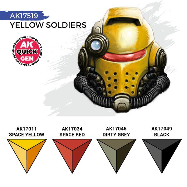 AK-Interactive: Quick Gen Acrylic Contrast -Yellow Soldiers (Quick Gen Set)