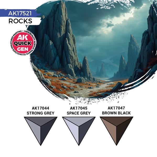 AK-Interactive: Quick Gen Acrylic Contrast -Rocks (Quick Gen Set)