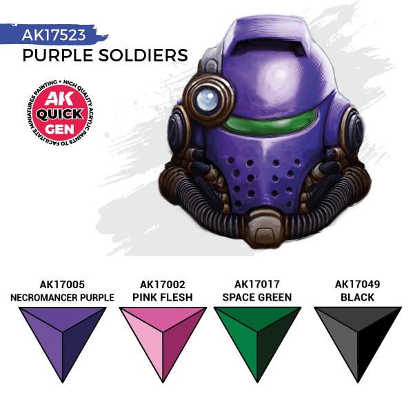 AK-Interactive: Quick Gen Acrylic Contrast -Purple Soldiers (Quick Gen Set)