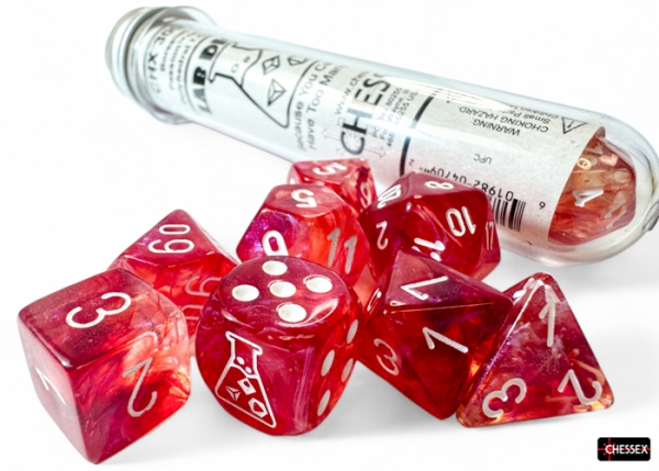 Chessex Lab Dice 9: Borealis Passion/White Luminary