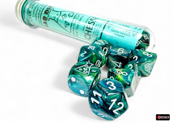 Chessex Lab Dice 9: Lustrous Neptune/Grey