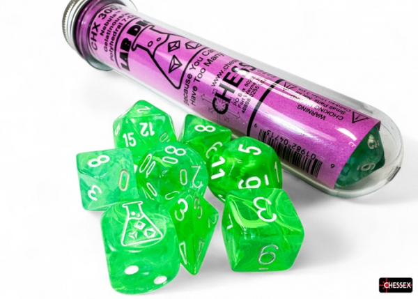 Chessex Lab Dice 9: Nebula Gelatinous/White