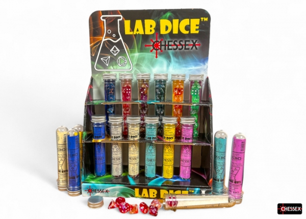 Chessex Sampler: Lab Dice 9 Polyhedral Dice Set Sampler (18 sets – 3 of each color) [Retail Only]