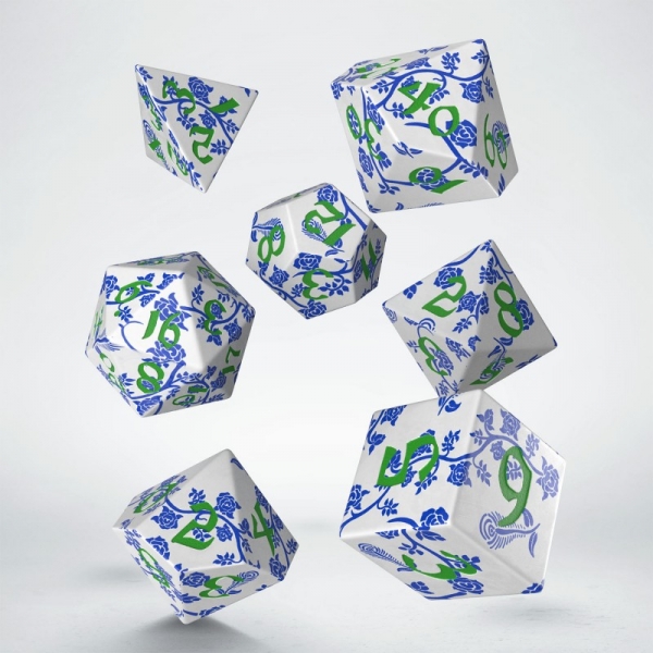 Q-Workshop: Full Art Dice Set: Porcelain