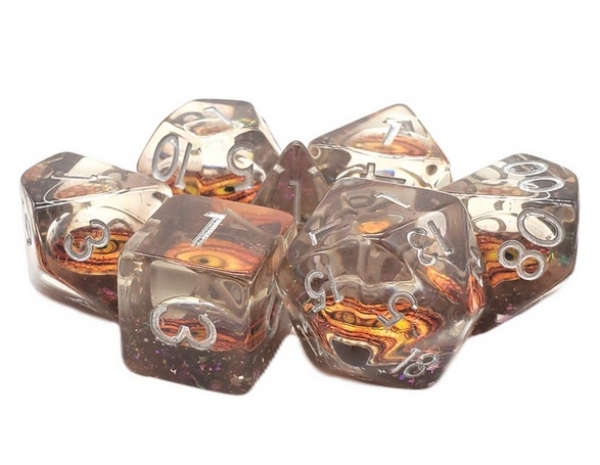 Old School RPG Dice Set: Infused Dragon Eye - Gold (7)