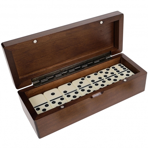 Wood Expressions: WE Games Double 6 Dominoes in Magnetic Wooden Box