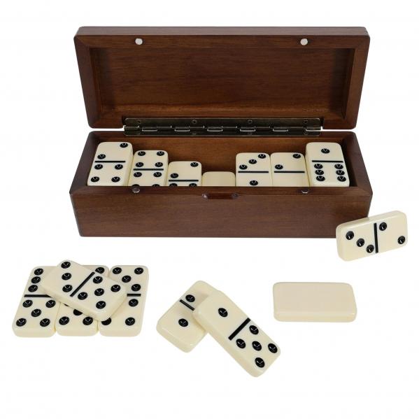 Wood Expressions: WE Games Double 6 Dominoes in Magnetic Wooden Box