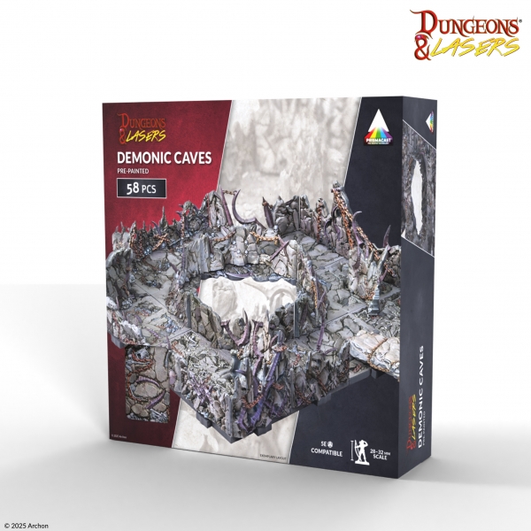 Dungeons & Lasers: PrismaCast Pre-Painted Terrain - Demonic Caves