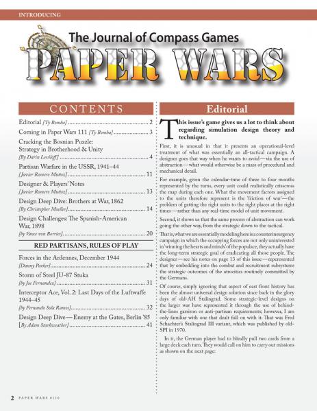 Paper Wars Magazine 110: Magazine & Game (Red Partisans)