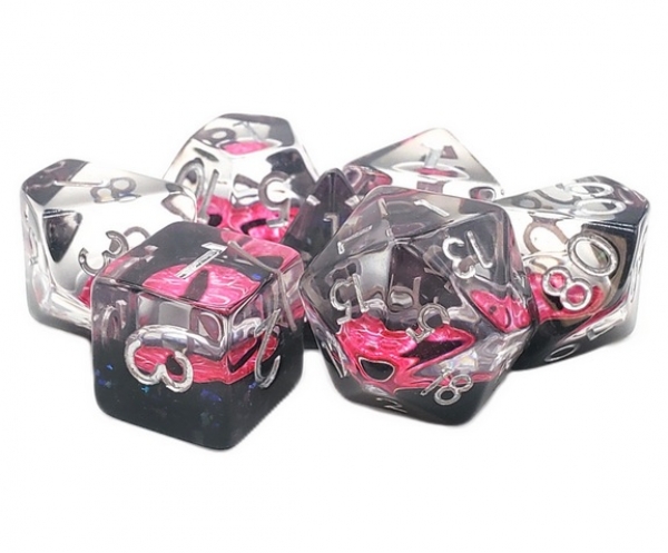 Old School RPG Dice Set: Infused - Dragon Eye, Pink