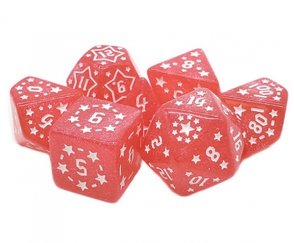 Old School RPG Dice Set: Rune Dice - Starlight - Pink