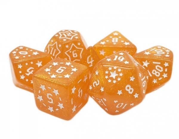 Old School RPG Dice Set: Rune Dice - Starlight - Yellow