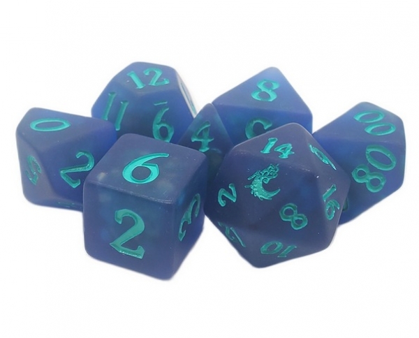 Old School RPG Dice Set: Infused - Frosted Firefly - Sapphire
