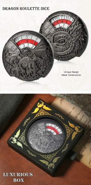 Dice Habit Dragon Roulette Dice Gunmetal (Poly Set Spinner)