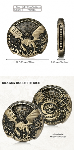 Dice Habit Dragon Roulette Dice Bronze (Poly Set Spinner)