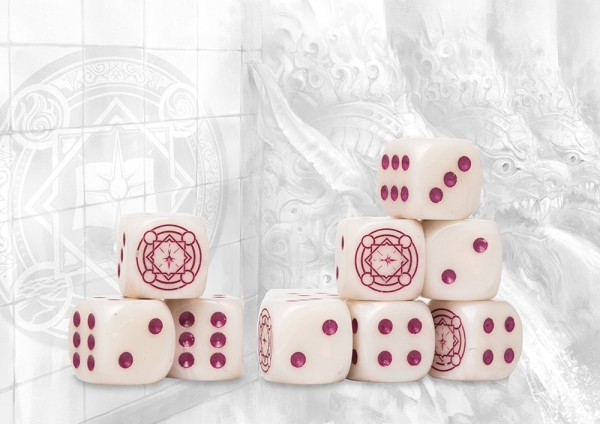 Conquest:Sorcerer Kings Logo on Magenta Marbled Dice - 24 per pack