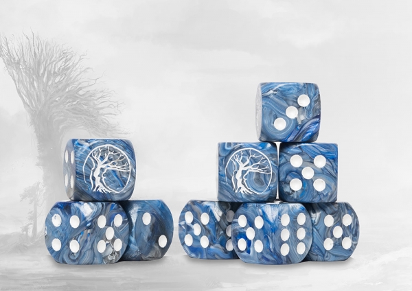 Conquest: Nords Logo on Blue Marbled Dice- 24 per pack