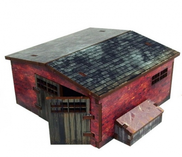 WW2 Prepainted Scenery 28mm: Normandy Large Brick Shed