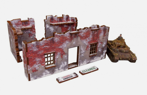 WW2 Prepainted Scenery 28mm: Normandy Achtung Panzer Winter Ruins #1
