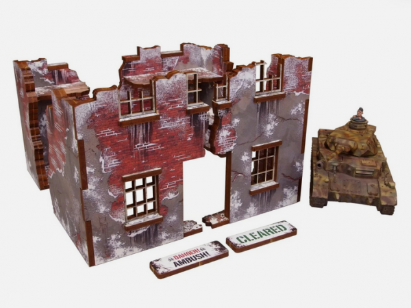 WW2 Prepainted Scenery 28mm: Normandy Achtung Panzer Winter Ruins #3