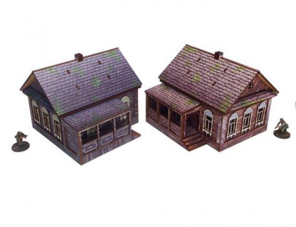 WW2 Prepainted Scenery 28mm: Ostfront Village - Doma (2)