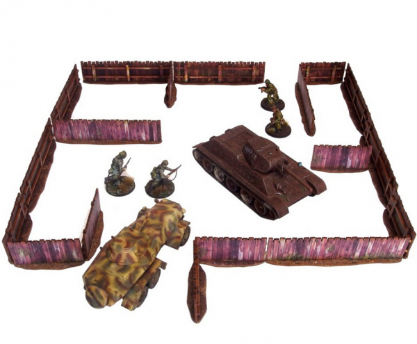 WW2 Prepainted Scenery 28mm: Ostfront Village - Low Fence (18)