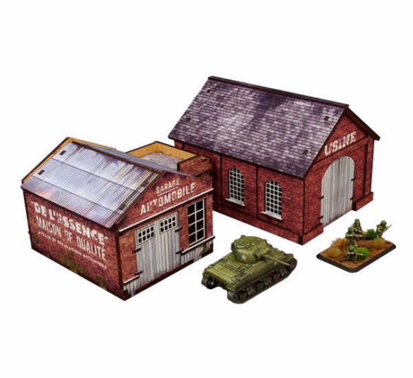Historical Prepainted Scenery 15mm: Normandy Garage & Factory
