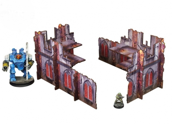 Sci-fi Imperial Pre-painted Terrain: Imperial Walls, Low (2)