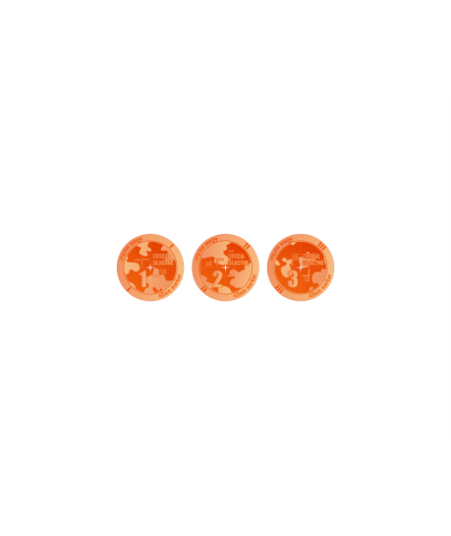 Miniature Tokens & Templates: Objective ''Critical'' Markers 40mm 1-3 KT Fluo Orange