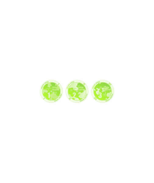 Miniature Tokens & Templates: Objective ''Critical'' Markers 40mm 1-3 KT Fluo Green