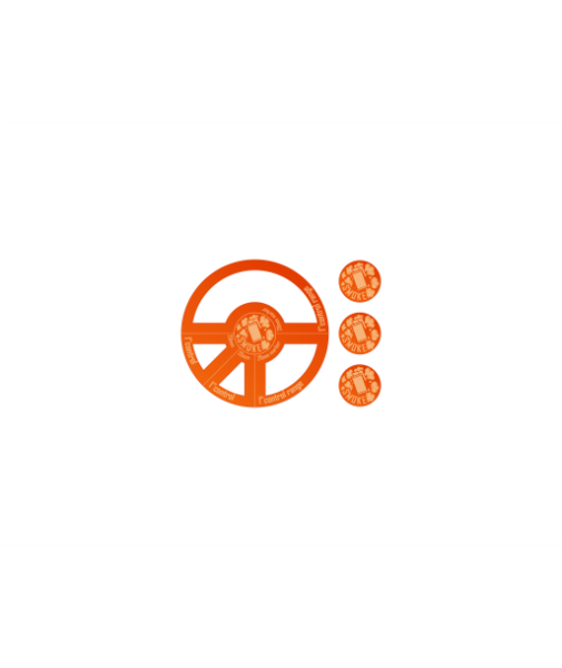 Miniature Tokens & Templates: Smoke Markers 20mm & 1'' Control Zone KT Fluo Orange
