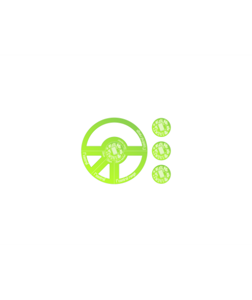Miniature Tokens & Templates: Smoke Markers 20mm & 1'' Control Zone KT Fluo Green
