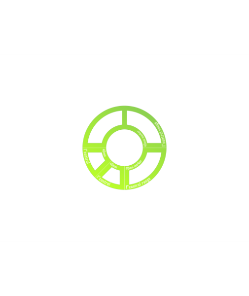 Miniature Tokens & Templates: 1'' Control Zone for 40mm Markers KT  Fluo Green