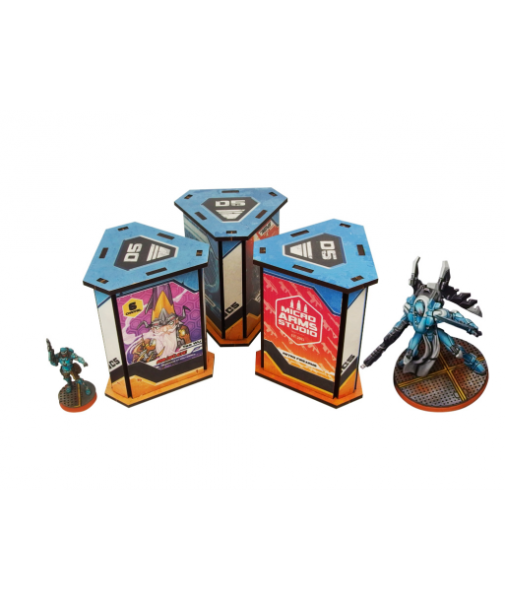 Infinity Prepainted Terrain: District 5 Newsstands (3) (blue)
