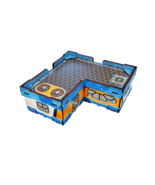 Infinity Prepainted Terrain: District 5 L-Apartment (1) (blue)