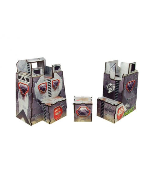 Infinity Prepainted Terrain: Precinct Sigma Sentry Towers (2) (grey)