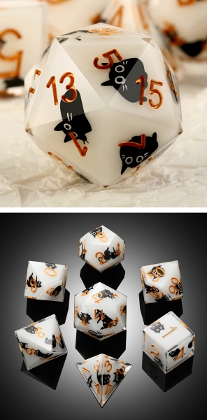 Dice Habit Sharp Edge Dice Set (7pcs) Playful Kitty