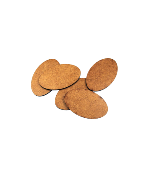 Miniature Bases: HDF 3mm Bases Oval 75x42mm (6)