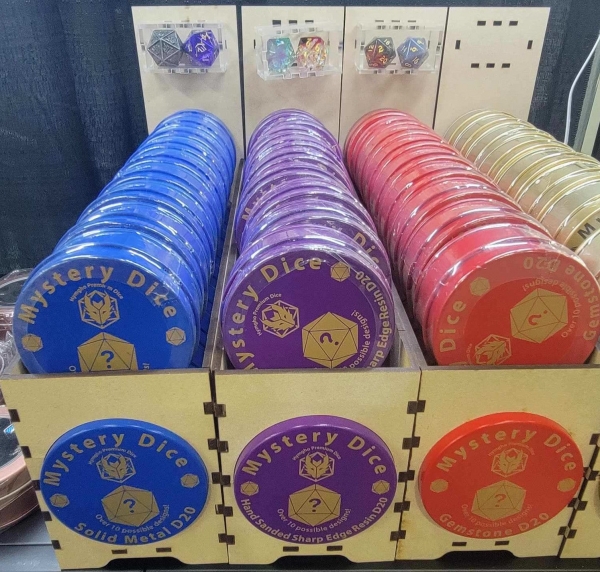 Filled Display - Mystery Sharp Edge Resin D20s