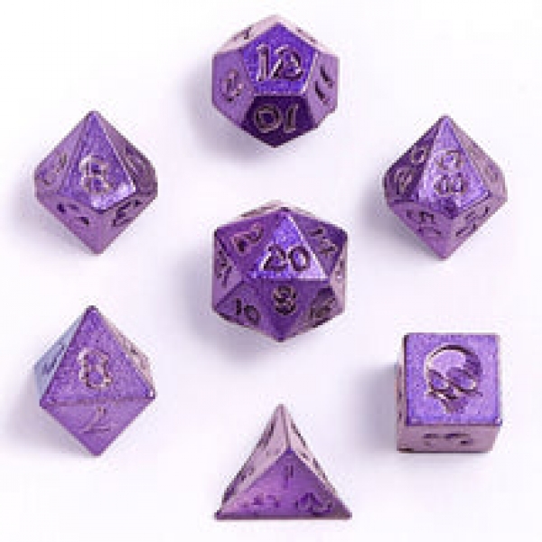 Unseelie Mini Metal RPG Dice set - Purple