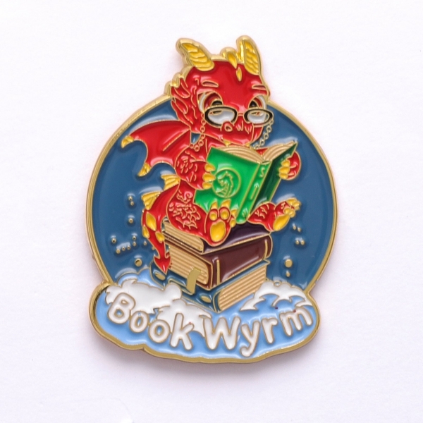 Quest's Reward Fine Art Enamel Pins - Book Wyrm