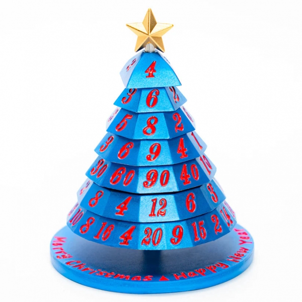 Metal Christmas Tree Dice - Blue