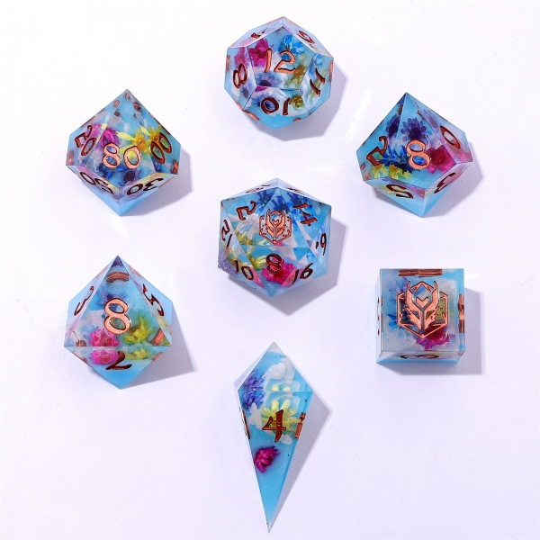 Captured Magic Sharp Edge Resin Dice - Floral Mirage