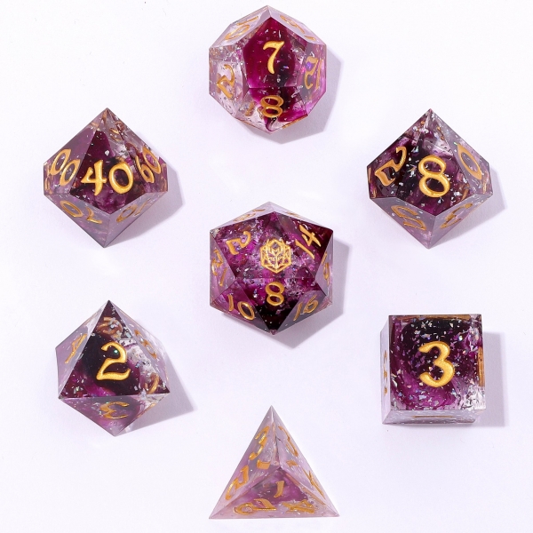 Captured Magic Sharp Edge Resin Dice  - Sorcerer's Mist