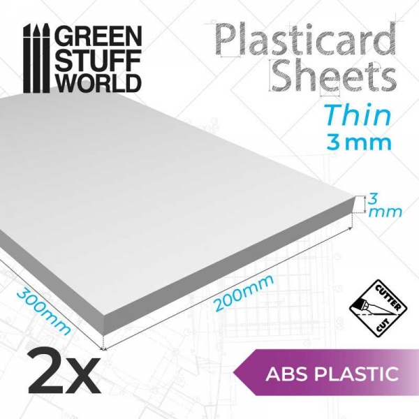 Green Stuff World: ABS Plasticard A4 - 3 mm COMBOx2 sheets