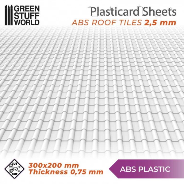 Green Stuff World: ABS Plasticard - ROOF TILES Textured Sheet - A4